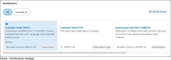 Widget „Benachrichtigungen“