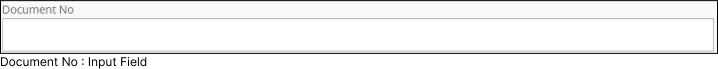 Document No. Input Field