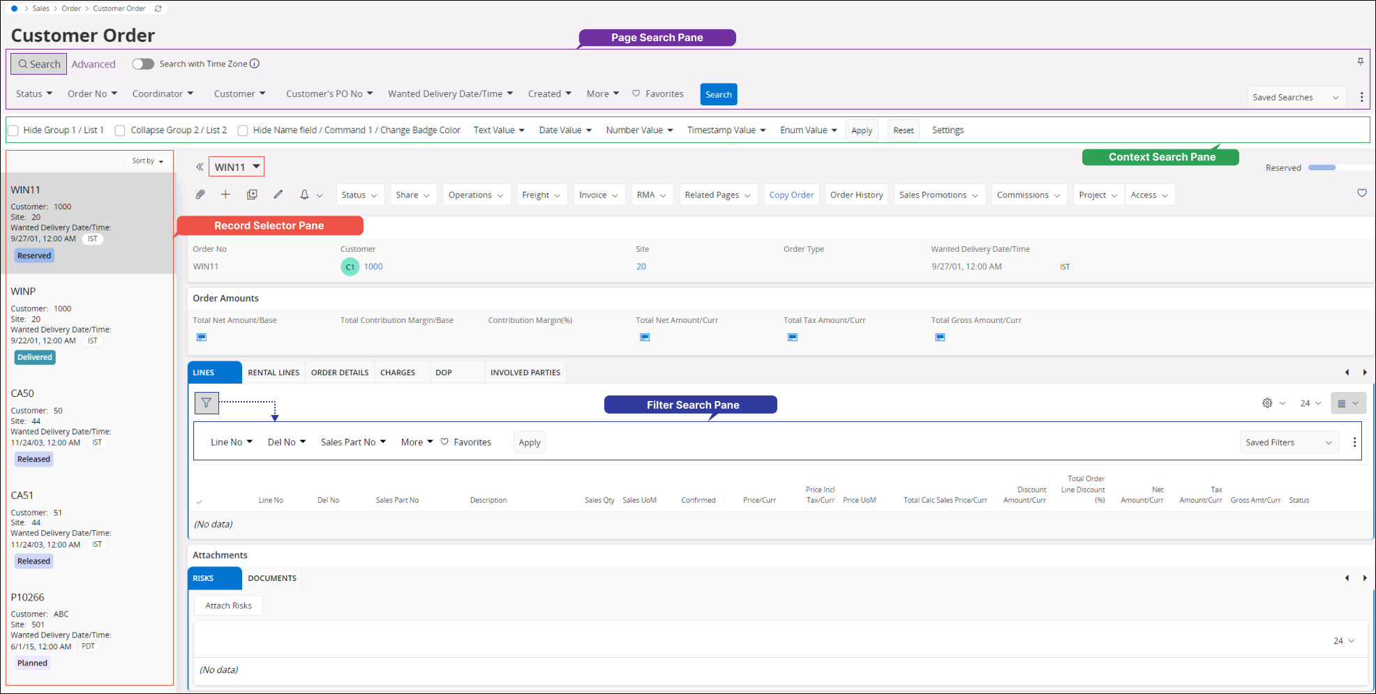 Search Panes in IFS Cloud