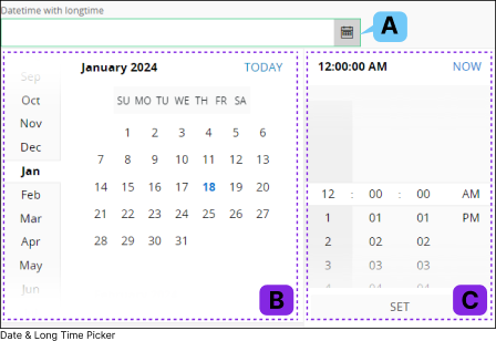 日付/長時間ピッカー