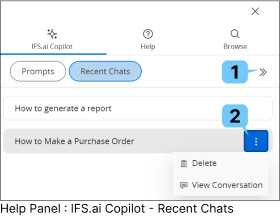 最近のチャット セクション